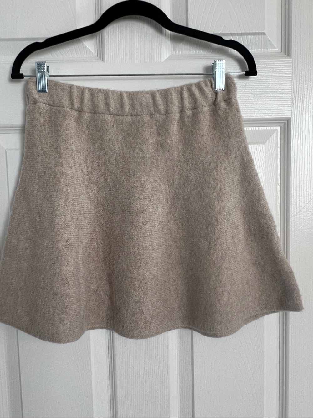 Cozy Circle Knit Skirt in Taupe